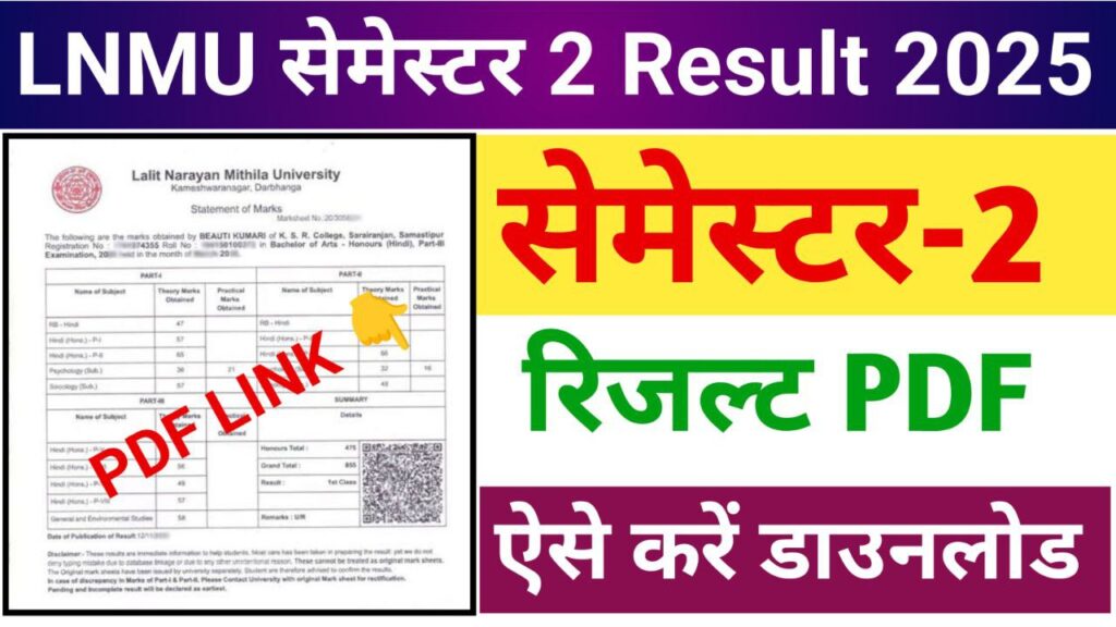 Lnmu semester 2 Result 2023-27